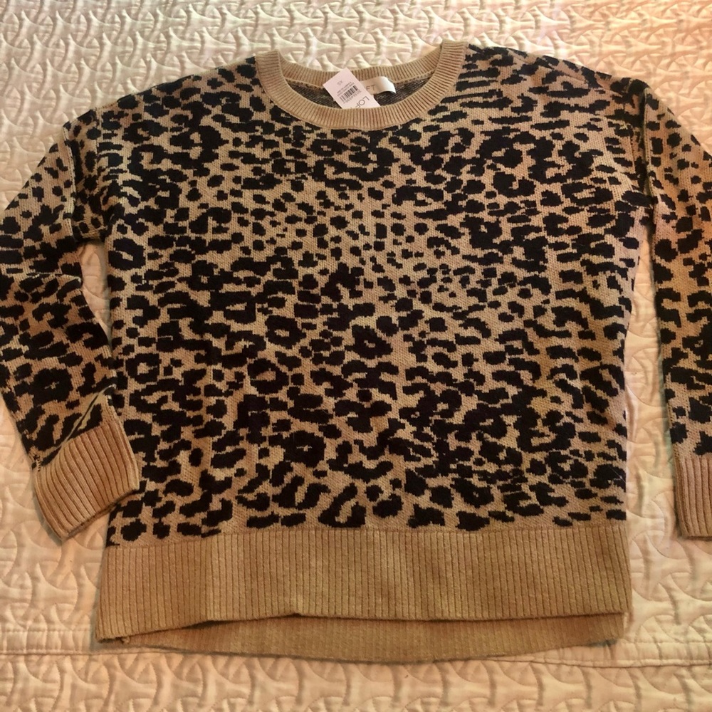 Ann Taylor Loft Leopard Print Sweater - NWT